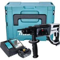 Makita DHR 202 RT1JW Marteau perforateur sans fil 18 V 20 mm 2,0 J blanc + 1 batterie 5,0 Ah + chargeur + Makpac