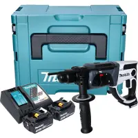 Makita Marteau perforateur sans fil DHR 202 RFJW 18 V 20 mm 2,0 J blanc + 2 batteries 3,0 Ah + chargeur + Makpac