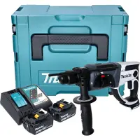 Makita Marteau perforateur sans fil DHR 202 RGJW 18 V 20 mm 2,0 J blanc + 2 batteries 6,0 Ah + chargeur + Makpac