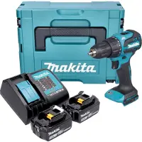 Makita DHP 490 SFJ Perceuse à percussion sans fil 18 V 65 Nm Brushless + 2 batteries 3,0 Ah + chargeur + Makpac