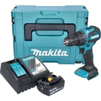 Makita Perceuse à percussion sans fil DHP 490 RG1J 18 V 65 Nm Brushless + 1 batterie 6,0 Ah + chargeur + Makpac