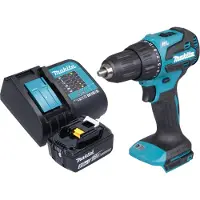 Makita Perceuse à percussion sans fil DHP 490 ST1 18 V 65 Nm Brushless + 1 batterie 5,0 Ah + chargeur