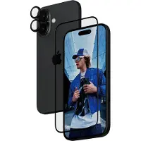 PanzerGlass Pack 2-en-1 - Protection d'écran antibactérienne Ultra-Wide Fit avec applicateur + Protection de caméra pour Apple iPhone 16