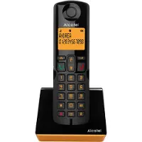 Alcatel Téléphone DECT S280 SOLO ORANGE avec identification de l'appelant Noir, Orange