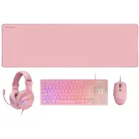 Mars Gaming Mcp-rgb3 Kit Gaming Mouse Keyboard Headset Mouse Pad Rose Portugal QWERTY