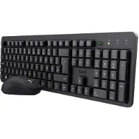 Trust TKM-360, Sans fil, Sans fil RF, Commutateur à membrane, QWERTY, Noir, Souris incluse