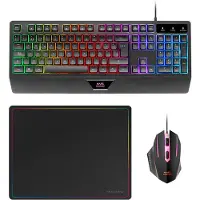 Mars Gaming MCP124, Câble, USB, Touches à membrane, QWERTY, LED RGB, Noir