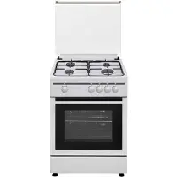 Vitrokitchen Cb55bn 50x55 Cm Natural Gas Kitchen With Oven 4 Burners Blanc,Argenté