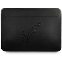 GUESS Manchon informatique en saffiano (13"), Sac pour notebook, Noir