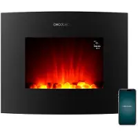Cecotec Cheminée électrique Ready Warm 2650, avec flammes incurvées connectées. 2000 W, dimensions 26 pouces, Wi-Fi, 2 niveaux de puissance
