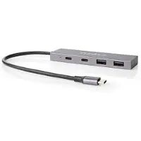Nedis Hub Usb Uhubu3450at Usb-c 3.2 Gen 2 M-2x Usb-a/2x Usb-c F 4 Ports Alimenté Par Usb 10 Gbps