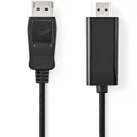 Nedis Ccgb37100bk30 Displayport Cable Dp M-hdmi Connector 4k Nickel Plated 3 M 30hz Noir