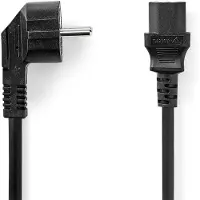 Nedis Cegl10015bk100 Power Cable Power M-iec-320-c13 Angled Nickel Plated 10 M Argenté One Size / EU Plug 220V