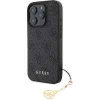 GUESS 4g Charm Iphone 16 Pro Max Tone On Tone Phone Case Noir