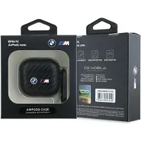 BMW Bma4Wmpuca2 Airpods 4 Cover Czarny/Black Carbon Double Metal Logo