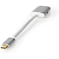 Nedis CCTB64680AL02 Adaptateur Usb Usb 3.2 Gen 1 Usb Type-c Male Hdmi Connector 0.20 M Rond Vergbreid / Nylon Zilver Cover Window Box