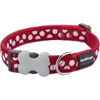 Red Dingo Collier Reglable Rouge Pois Blanc 24-37 Cm X 15mm