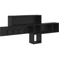 vidaXL Porte-manteau mural avec étagère Chêne noir 100 x 12 x 43,5 cm