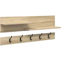 vidaXL Porte-manteau mural avec étagère Chêne sonoma 90 x 15 x 36 cm