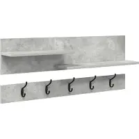 vidaXL Porte-manteau mural avec étagère Gris béton 90 x 15 x 36 cm