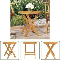 The Living Store Table de bistrot Ø46x47 cm bois massif acacia