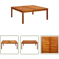 The Living Store Table basse de jardin 110x110x45 cm en bois massif d'acacia