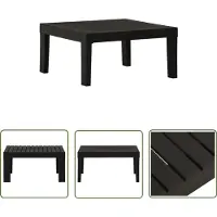 The Living Store Table de jardin Lounge plastique gris