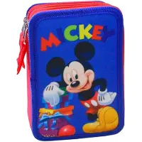Perona Mickey Triple Pocket Pencil Case Multicolore