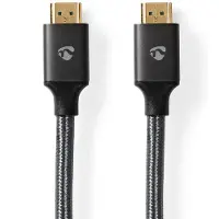 Nedis Cvtb34000gy100 High Speed Hdmi Cable Over Ethernet Hdmi-hdmi 4k Arc 18 Gbps Cotton 10 M 60hz Doré