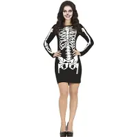 Guirca Skeleton Dress Woman Costume Noir S