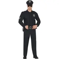 Guirca Big City Police Men Costume Noir L