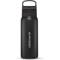 LifeStraw Go 2.0 Stainless Steel Water Filter Bottle, noir