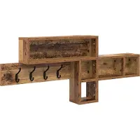 vidaXL Porte-manteau mural avec étagère Bois ancien 100 x 12 x 43,5 cm