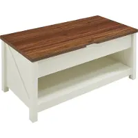 En.casa Table basse 'Kasama' avec 2 plateaux élévateurs 3 compartiments intérieurs et étagère inférieure 110 x 55 x 54 cm Table de salon rectangulaire imitation noyer/blanc