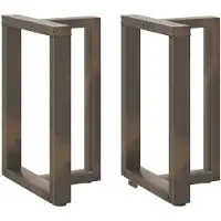vidaXL Pieds de table de salle à manger en T 2 pcs. Acier naturel 50x35x(72-73) cm Acier