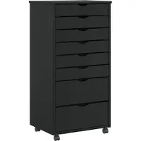 vidaXL Armoire roulante avec tiroirs MOSS noir bois de pin solide