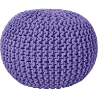 Homescapes Pouf En Tricot Rond Violet