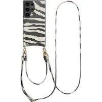 Selencia Coque de télephone Nova avec cordon et porte-cartes Samsung Galaxy S24 Ultra - Zazzy Zebra