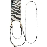 Selencia Coque de télephone Nova avec cordon et porte-cartes Samsung Galaxy S25 / S24 - Zazzy Zebra