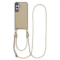 Selencia Coque de télephone Nova avec cordon et porte-cartes pour Samsung Galaxy S24 FE - Beige