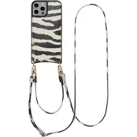 Selencia Coque de télephone Nova avec cordon et porte-cartes Apple iPhone 15 Pro - Zazzy Zebra