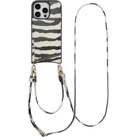 Selencia Coque de télephone Nova avec cordon et porte-cartes pour Apple iPhone 16 Pro Max - Zazzy Zebra