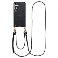Selencia Coque de télephone Nova avec cordon et porte-cartes pour Samsung Galaxy S24 Plus / S25 Plus - Noir
