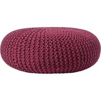 Homescapes Grand Pouf Rond Tressé En Tricot - Prune