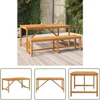 The Living Store Table de jardin à manger 150x90x74 cm en bois massif d'acacia