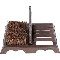 Homescapes Grattoir à chaussures en fonte avec brosse en fibre de coco