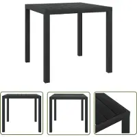 The Living Store Table de jardin WPC Aluminium 80 x 80 x 74 cm Noir