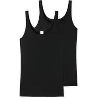 Schiesser Maillot de corps gris foncé / noir