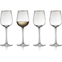 Lyngby Glas 30 cl - Verre - Transparent/guld, Verres à vin, Transparent, Or
