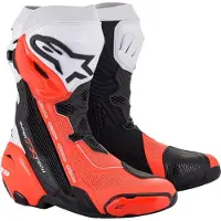 Alpinestars Bottes Ventilées Supertech R Black White Red Fluo